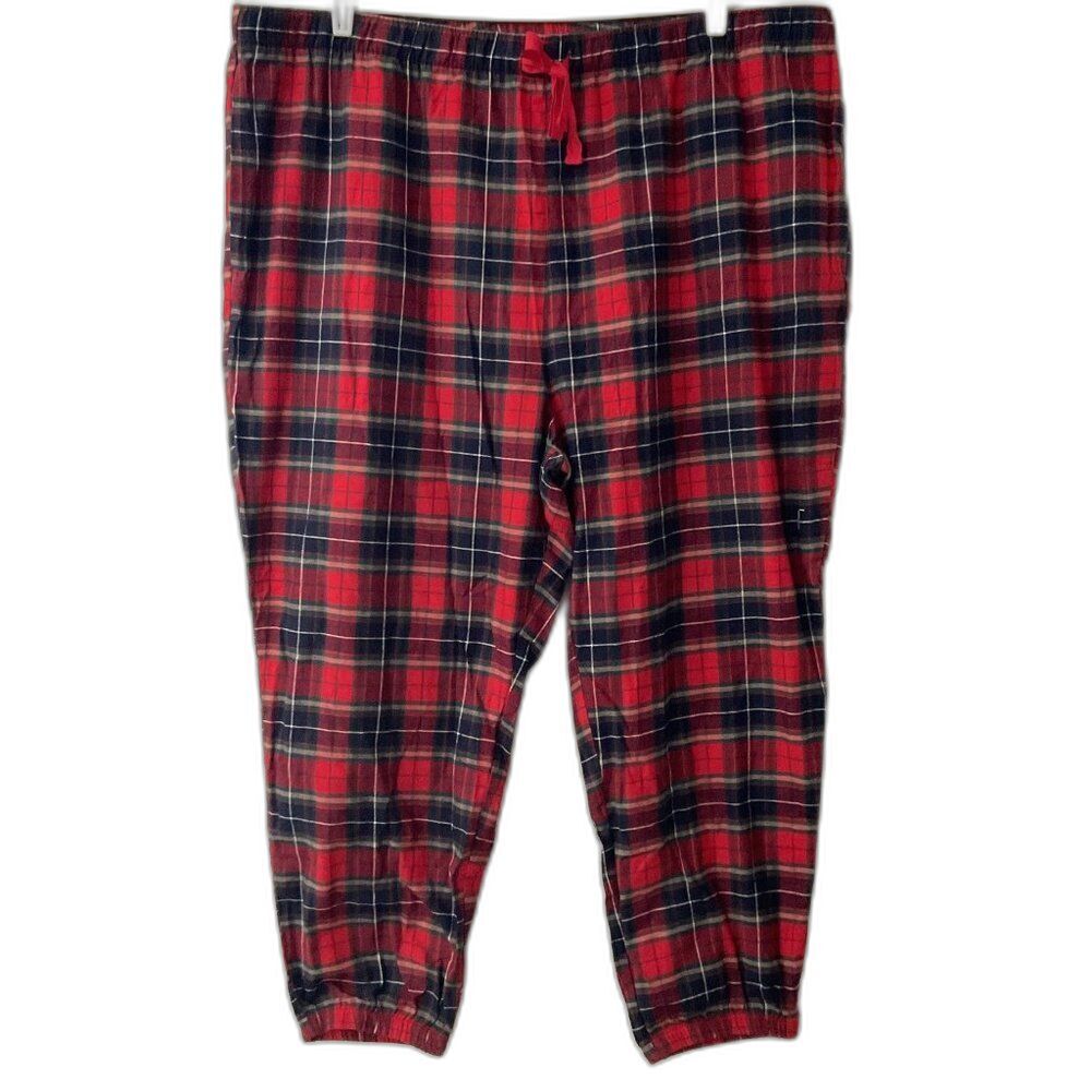 Buffalo Plaid Red Tartan Plus Joggers PJ Pants 3X